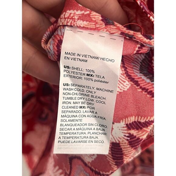 Chico's NWT Pleated Pintuck Blouse Modern Dash Floral in Ginger Rose Size 18 - Picture 9 of 12